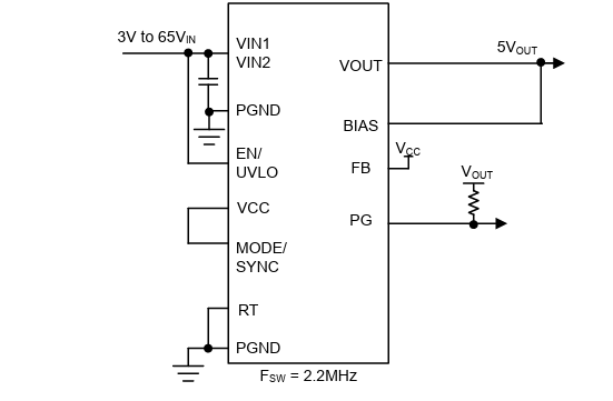 Schematic - Texas Instruments TPSM656x0 DC/DC Power Modules